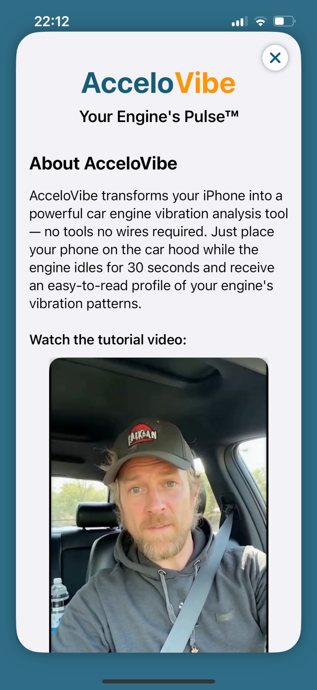 Second hand car inspection tool - engine vibration data